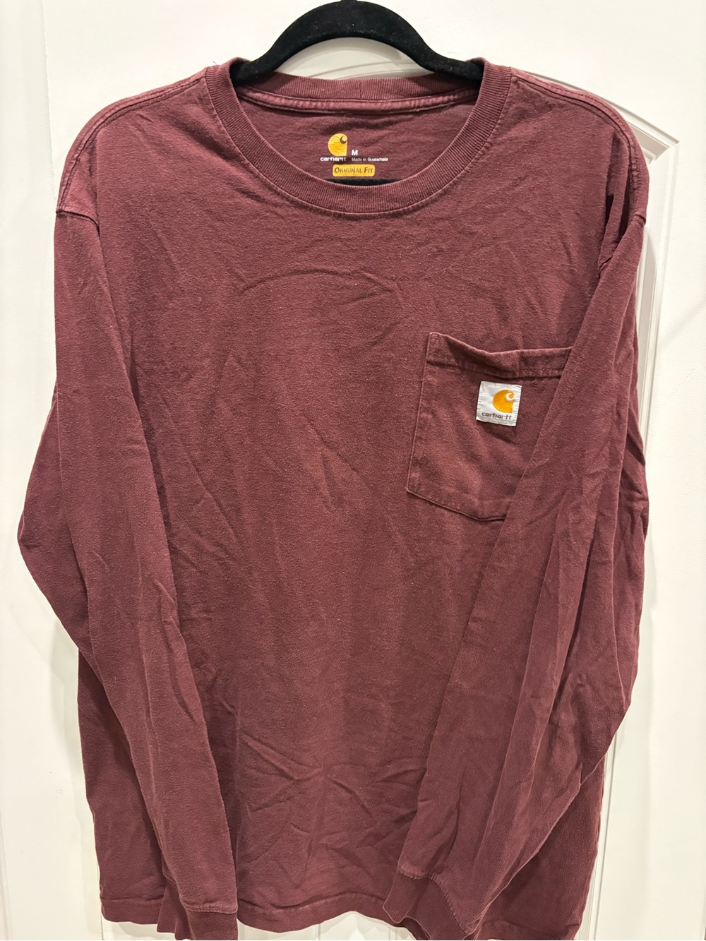 Carhartt Burgundy Long Sleeve Pocket Tee